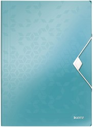 Elastomap Leitz WOW A4 3 kleppen PP ijsblauw