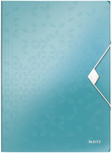 Elastomap Leitz WOW A4 3 kleppen PP ijsblauw