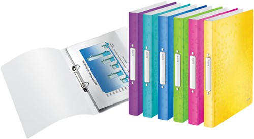 Ringband Leitz WOW A4 2-rings O-mechaniek 25mm PP roze-2