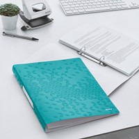 Ringband Leitz WOW A4 2-rings O-mechaniek 25mm PP ijsblauw-2