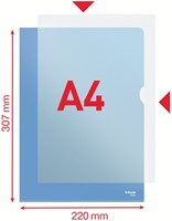 Insteekmap L-model Esselte standaard A4 0.11mm PP blauw 100 stuks-3