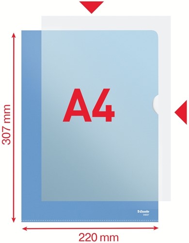 Insteekmap L-model Esselte standaard A4 0.11mm PP blauw 100 stuks-3