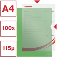 Insteekmap L-model Esselte standaard A4 0.11mm PP groen 100 stuks-3