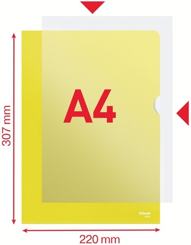 Insteekmap L-model Esselte standaard A4 0.11mm PP geel 100 stuks-2