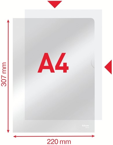 Insteekmap L-model Esselte standaard copy safe 0.11mm PP A4 glashelder 100 stuks-2