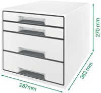 Ladenblok Leitz WOW CUBE A4 maxi 4 laden wit/grijs-4