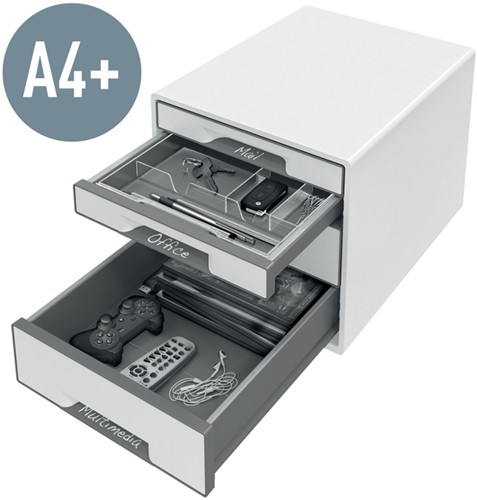 Ladenblok Leitz WOW CUBE A4 maxi 4 laden wit/grijs-2