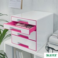 Ladenblok Leitz WOW 4 laden wit/roze-1