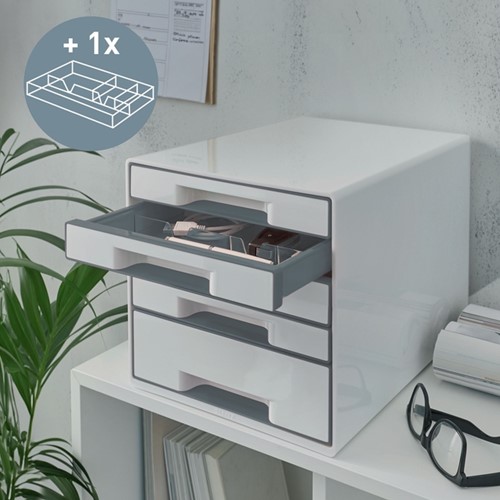 Ladenblok Leitz WOW CUBE A4 maxi 5 laden wit/grijs-2