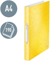 Ringband Leitz WOW A4 2-rings O-mechaniek 25mm PP geel-1