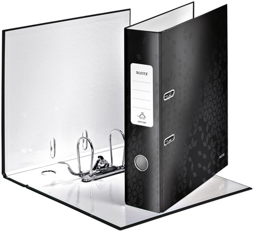 Ordner Leitz Wow 180° gelamineerd 80mm A4 zwart