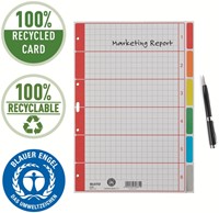 Tabbladen Leitz 4-gaats 4350 6-delig grijs karton-12