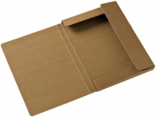 Elastobox Kraft Line A4 3 kleppen bruin-2