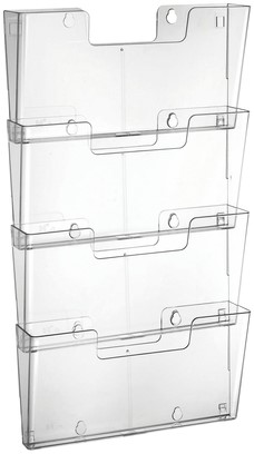 Folderhouder Europel 4x A4 wand liggend koppelbaar transparant-2