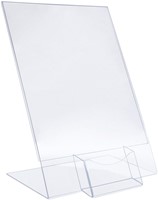 Kaarthouder Europel L-standaard A4 staand acryl met visitekaartbakje-2
