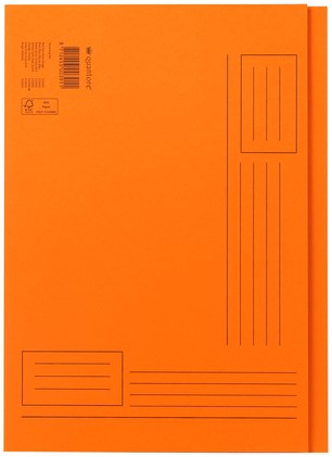 Vouwmap Quantore A4 ongelijke zijde 250gr oranje