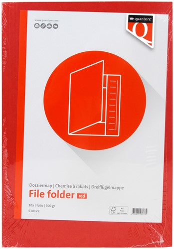 Dossiermap Quantore folio 300gr rood-2