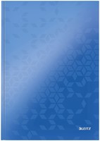 Notitieboek Leitz WOW A4 160blz 90gr lijn blauw