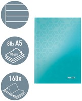 Notitieboek Leitz WOW A5 160blz 90gr lijn ijsblauw-1