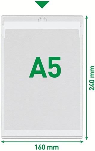 Insteekmap U-model Leitz Premium met ophangoog 0.20mm PVC A5 transparant 50 stuks-2