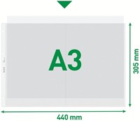 Showtas Leitz Premium copy safe 0.13mm PP A3 landscape transparant 50 stuks-5