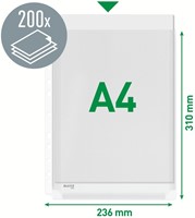 Harmonica showtas Leitz Premium met perforatiestrip 180µ PVC A4 5 stuks glashelder 5 stuks-2