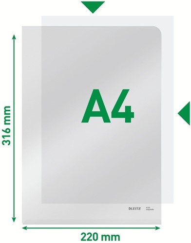 Insteekmap L-model Leitz Premium copy safe 0.15mm PVC A4 transparant 100 stuks-2