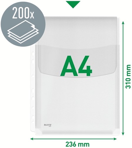 Harmonica showtas Leitz Premium met klep 0.17mm PVC A4 5 stuks-3