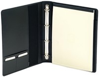 Schrijfmap van der Spek A4 4R 25mm O-mech leer met nerf zwart