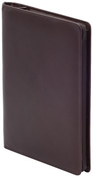 Schrijfmap van der Spek A5 buffelleer + rits bruin-2