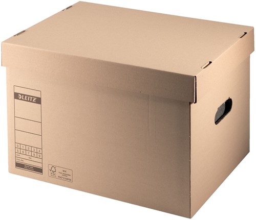 Archief- en transportdoos met deksel Leitz Premium 335x280x440mm natuurbruin