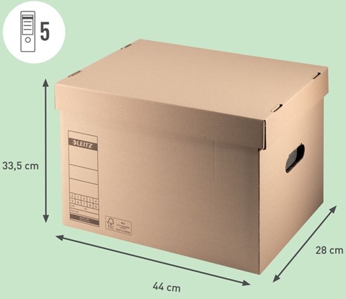 Archief- en transportdoos met deksel Leitz Premium 335x280x440mm natuurbruin-3
