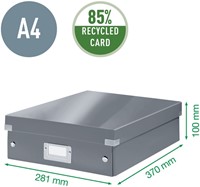 Opbergdoos Leitz Wow Click & Store organiser 280x100x370mm middel gerecycled karton zwart-3