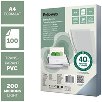 Voorblad Fellowes A4 PVC 200micron recycled 100 stuks-2