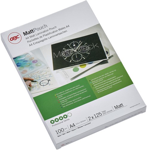 Lamineerhoes GBC A4 2x125micron mat 100 stuks