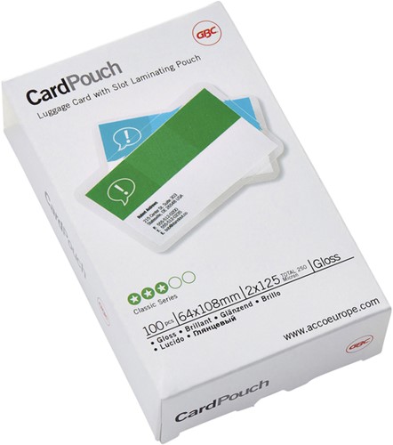 Lamineerhoes GBC 64x108mm 2x125micron kaarthoes 100 stuks
