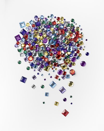 Glitter steentjes Folia 800 stuks diverse kleuren en afmetingen-2