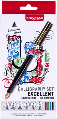 Kalligrafiepen Bruynzeel luxe set à 14 stuks 60344014
