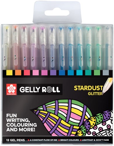 Gelschrijver Sakura Gelly Roll Stardust set à 12 kleuren-2