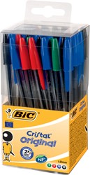 Balpen Bic Cristal medium assorti in tubo verpakking