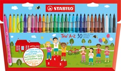 Viltstift STABILO Trio A-Z 378/30 assorti etui à 30 stuks