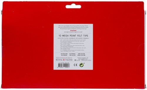 Viltstift Bruynzeel Kids Mega Point set à 10 kleuren-3