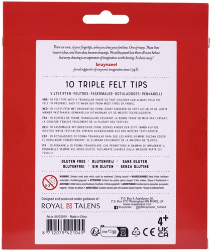 Viltstift Bruynzeel Kids Triple set à 10 kleuren-3