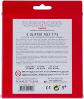 Viltstift Bruynzeel Kids set à 6 glitterkleuren-3