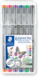 Fineliner Staedtler Pigment 308 assorti 0.5mm set à 6st assorti