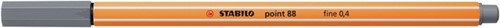 Fineliner STABILO point 88/96 fijn donkergrijs