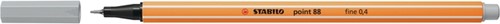 Fineliner STABILO point 88/94 fijn lichtgrijs