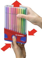 Viltstift STABILO Pen 68/20 ColorParade in rood/blauw etui M ass 20st-2
