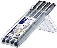 Fineliner Staedtler Pigment 308 zwart set 4 stuks-2