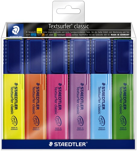 Markeerstift Staedtler 364 Textsurfer assorti 6 stuks